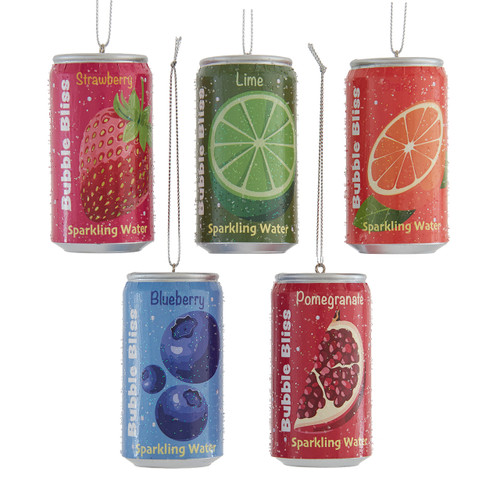"Bubble Bliss" Sparkling Water Ornaments, 5 Assorted