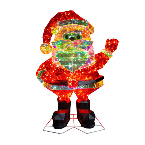 30“ Lighted Magical Iridescence Holographic Santa