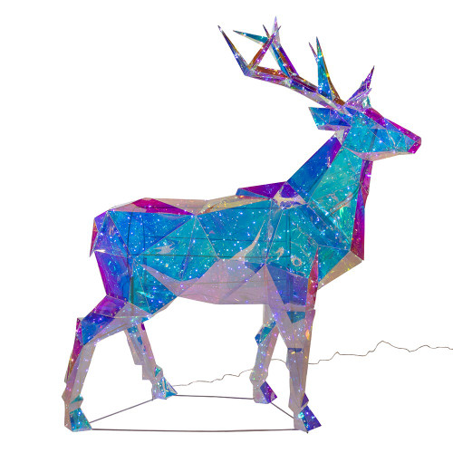 57“ Lighted Magical Iridescence Holographic Deer
