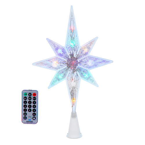 12.6“ 11L Dual Color (Multi & Warm White) LED With Color Effect Star Treetop + Remote