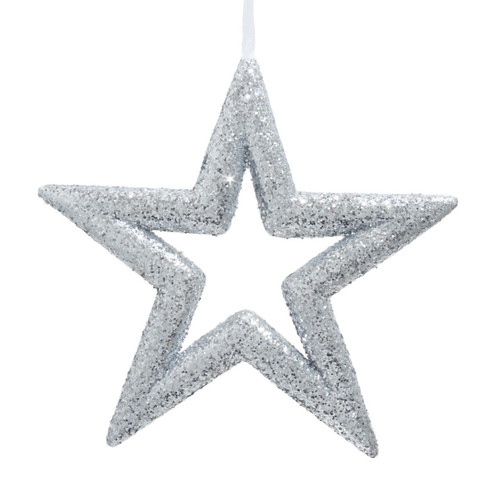 Silver Glitter Star Ornament