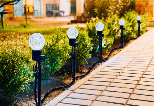 14' 10-Piece Dual Color (Pure White & Warm White) LED Bubble G40 String Yard Stakes