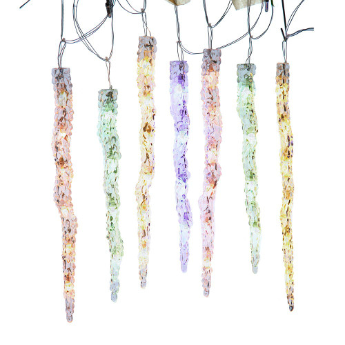 7' 60L Dual Color (Multicolor & Warm White) LED Icicle String Light + Remote