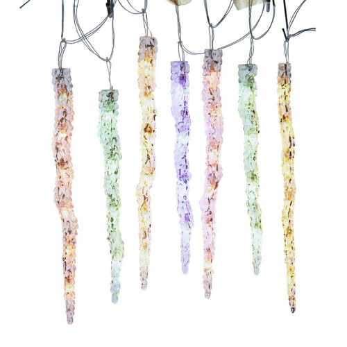 7' 60L Dual Color (Multicolor & Warm White) LED Icicle String Light + Remote