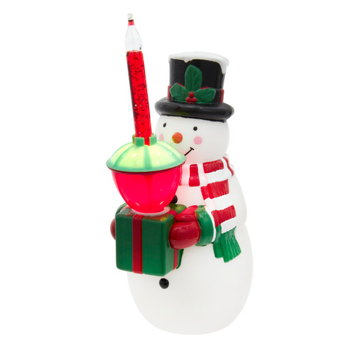 7" Snowman With Bubble Light Table Piece
