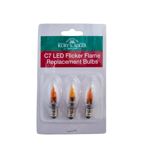 C7 Flicker Flame Replacement Bulbs For UL0702 and UL0740, 3-Piece