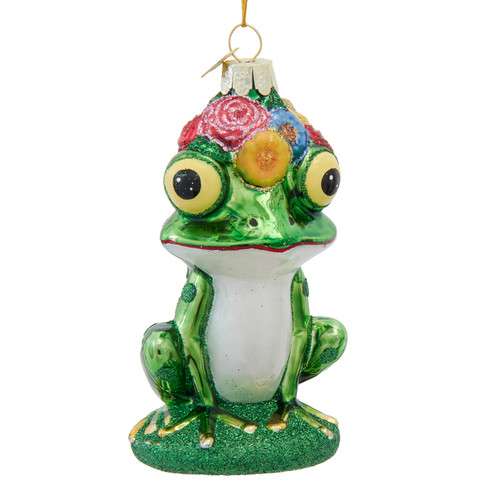Noble Gems™ Glass Flower Frog Ornament 