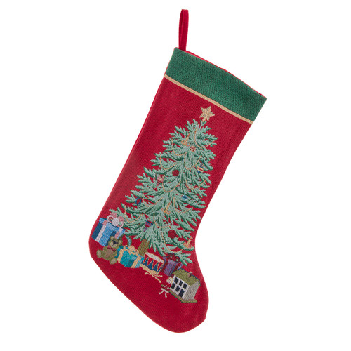 Christmas Tree & Gifts Tapestry Stocking