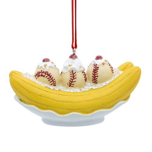 Baseball Banana Split Ornament