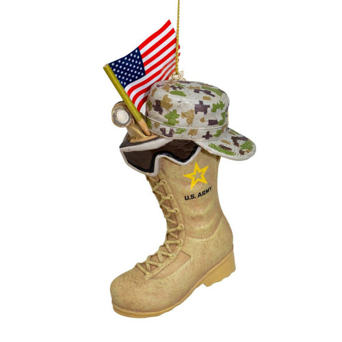 U.S. Army® Boot With U.S.A. Flag and Icons Ornament