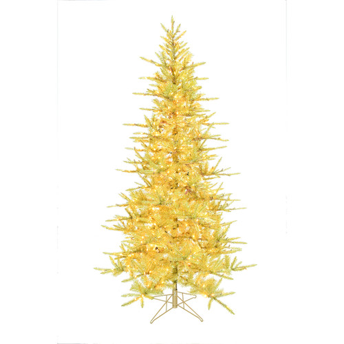 7' Pre-Lit Instant Connect Dual-Color LED Iridescent Gold Tree