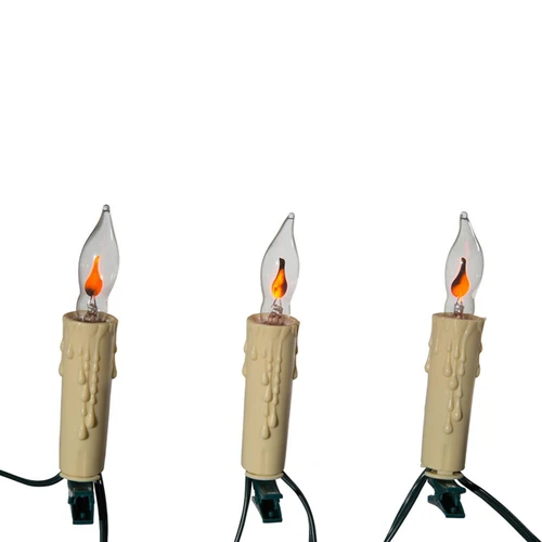 18' UL 10L C7 Flicker Flame Clip-On Connectible Light Set with 24" Spacing