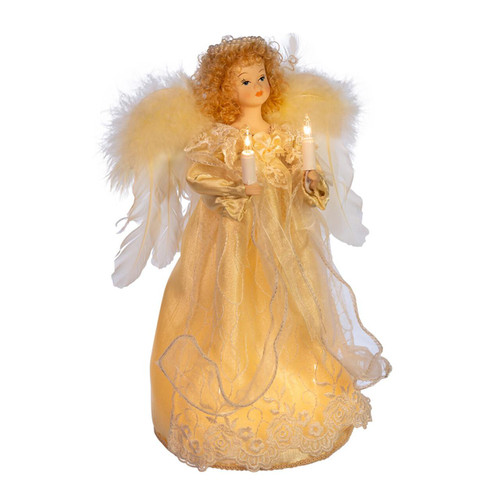 12" UL 10L Ivory Angel  With Warm White Lights Treetop