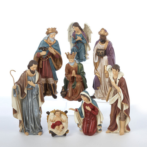 9" Nativity Set With 8 Figures