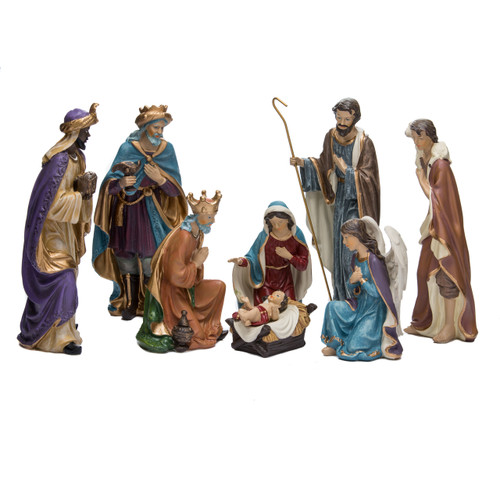 9" Nativity Set With 8 Figures