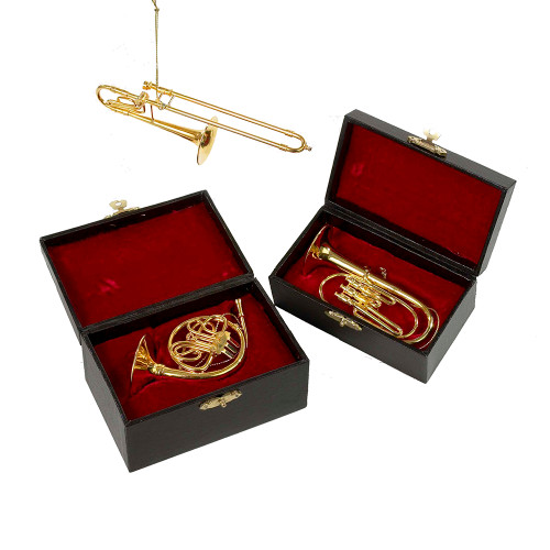 Brass Musical Ornaments, 3 Assorted