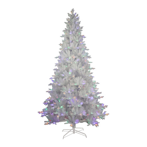 9' Pre-Lit Multicolor LED Jackson White Pine Tree