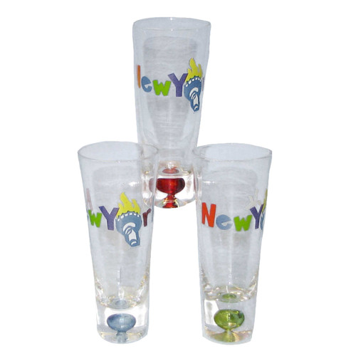 Glass Bubble Shooter With NY Letter, 3 Assorted