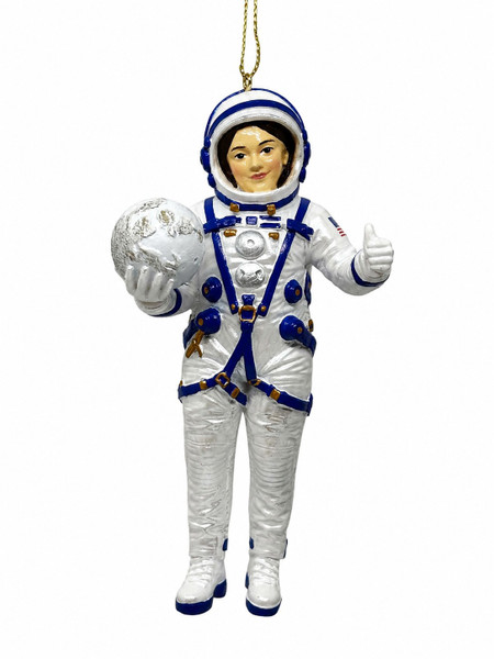 Astronaut Girl With Moon Ornament