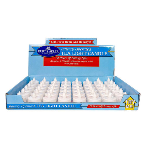 1“ Battery Operated Flicker Flame Tea Light Candles, 48-Piece Set