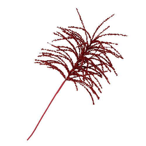 Red Glittered Beaded Spray