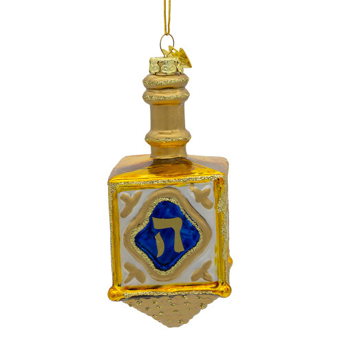 Noble Gems™ Jewish Dreidel Glass Ornament