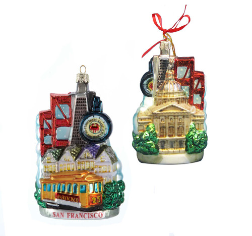 San Francisco Cityscape Glass Ornament