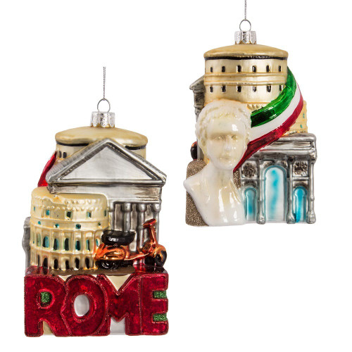 Rome Cityscape Glass Ornament