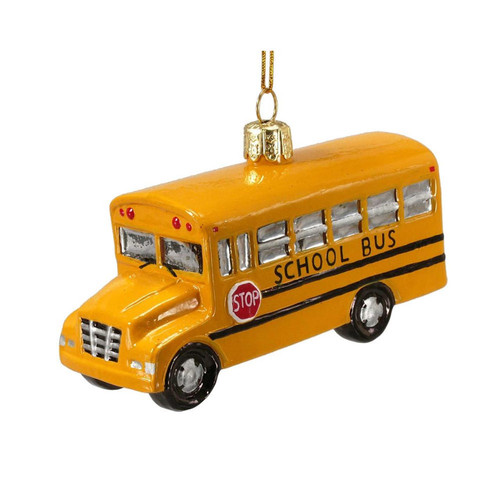 Noble Gems™ School Bus Glass Ornament