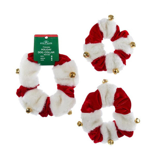 Red and White With Bells Dog Collars