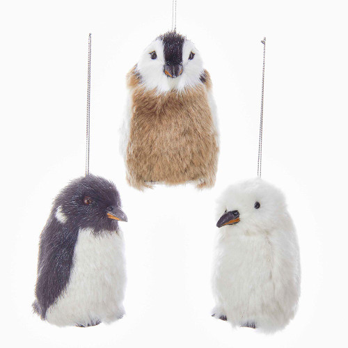 Plush Penguin Ornaments, 3 Assorted
