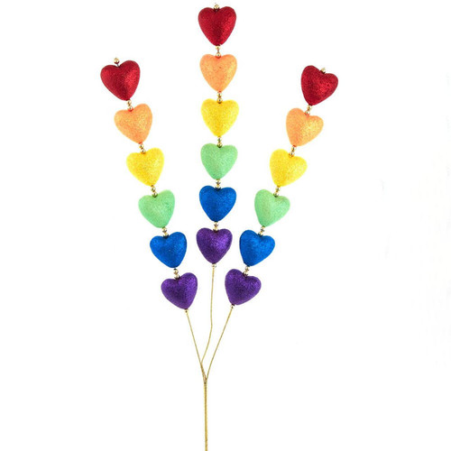 Rainbow Pride Glittered Heart Spray