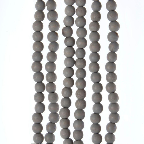 Wooden Distressed Grey Beaded Garland