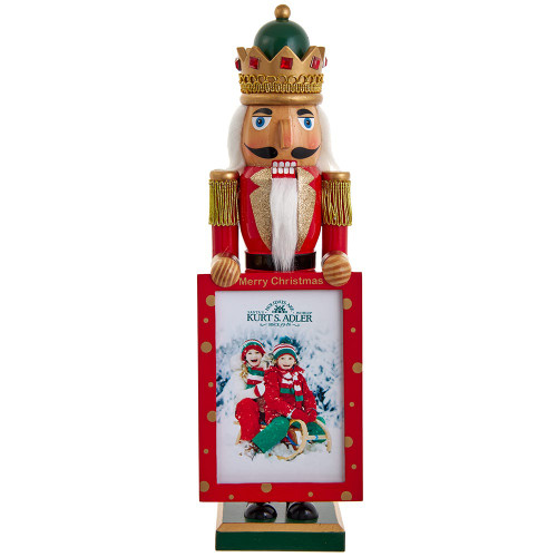 15“ King Nutcracker Holding Picture Frame