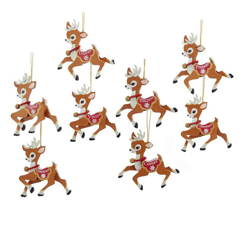 Flying Reindeer Ornaments, 8 Assorted
