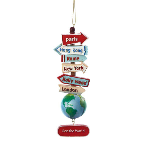 World With Signs Ornament