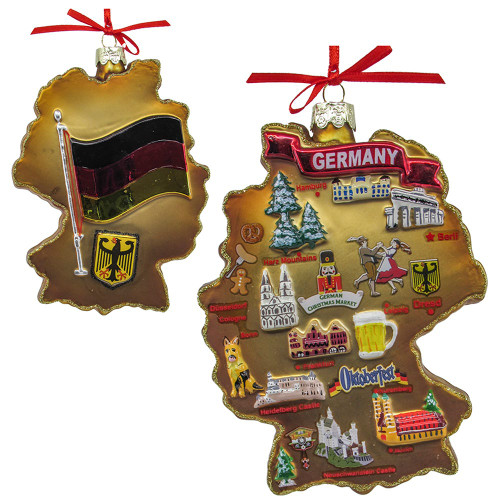 Germany Map Glass Ornament