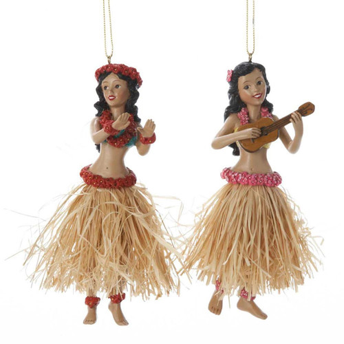 Hula Dancer Ornaments, 2 Assorted