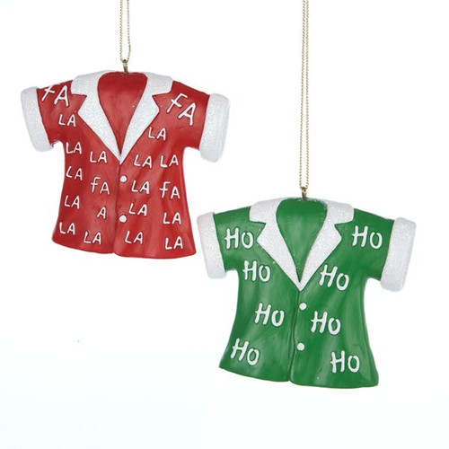 Red and Green Shirt Ornaments, 2 Assorted