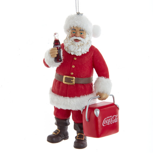 4.5" Fabriché™ Coca-Cola® Santa Holding Cooler Ornament