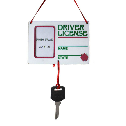 Drivers License With Key Picture Frame Ornament