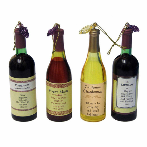 Acrylic Wine Bottle Ornaments, 4 Assorted