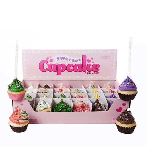 Foam Cupcake Ornaments, 24-Piece Box Set