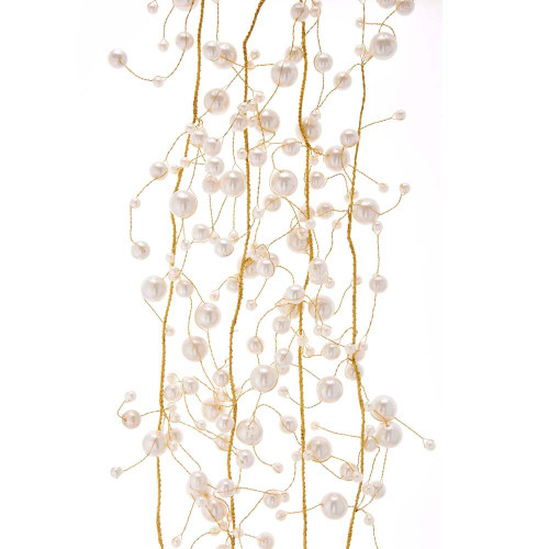 Pearl Beads With Gold Wire Garland