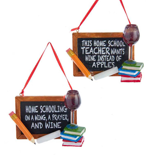 Home School Ornament, 2 assorted