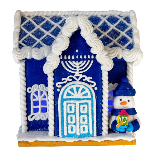 4“ Claydough Hanukkah LED House Table Piece