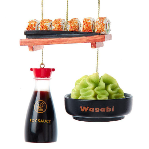 Wasabi, Soy Sauce & Sushi Ornaments, 3 Assorted
