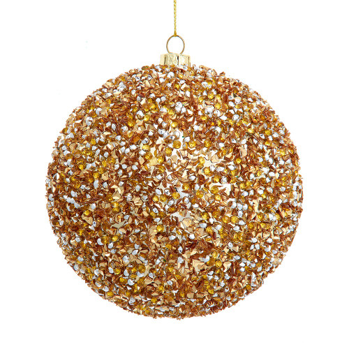 Plastic Gold Bead Ball Ornament