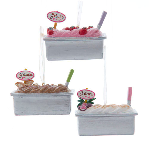 Gelato Ice Cream Ornaments, 3 Assorted