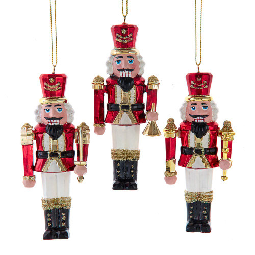 Red & Gold Nutcracker Ornaments, 3 Assorted